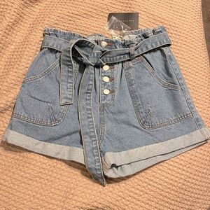 Shop Talulah Paper Bag Denim Shorts Medium- New w/ tags